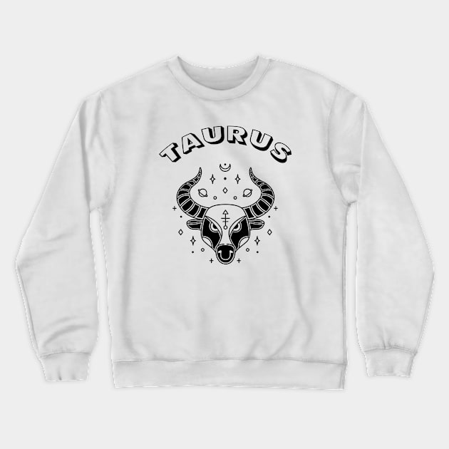 Taurus Astrology Sign Crewneck Sweatshirt by GPrez Designs